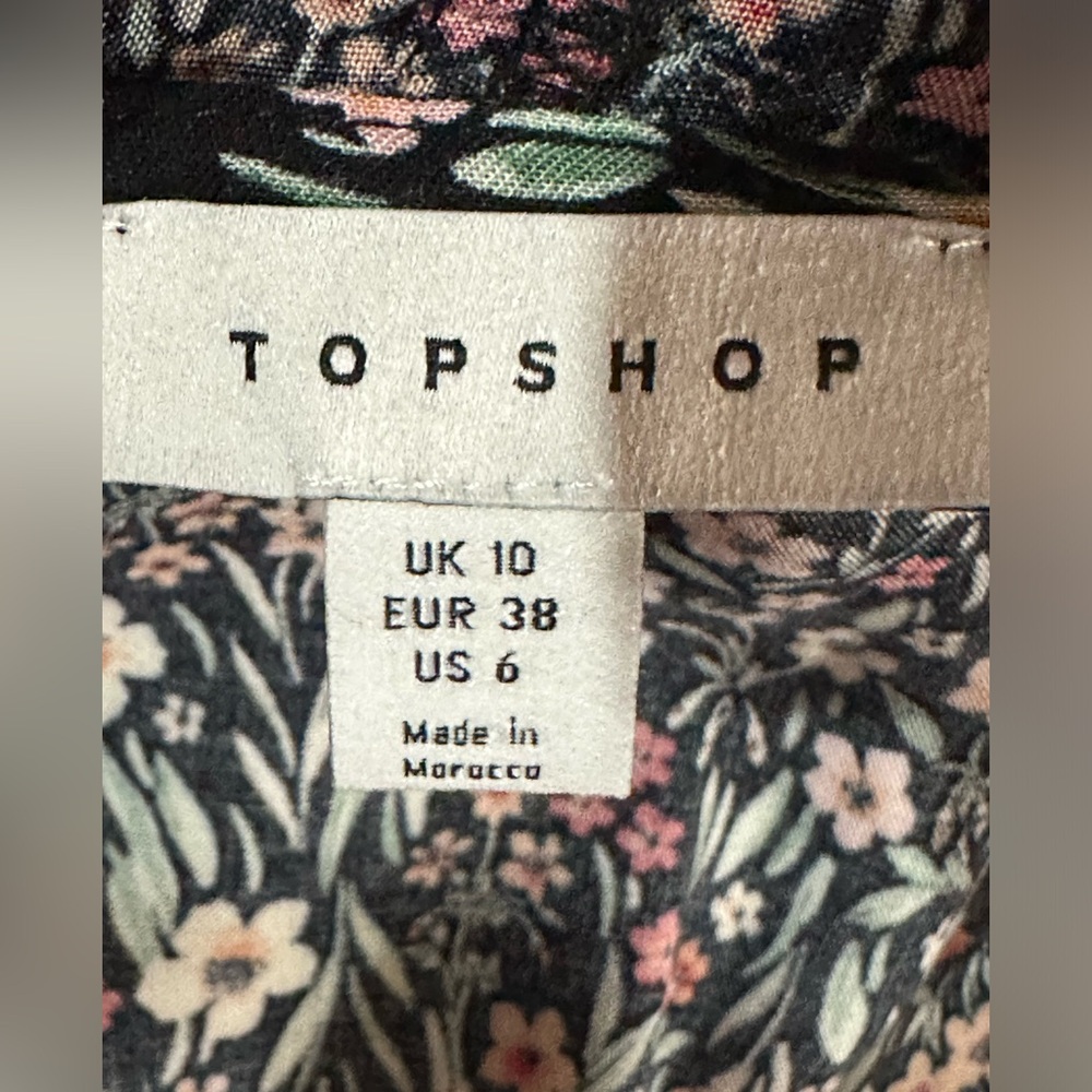 Topshop Floral Midi Dress - Black and Red - Picture 8 of 10